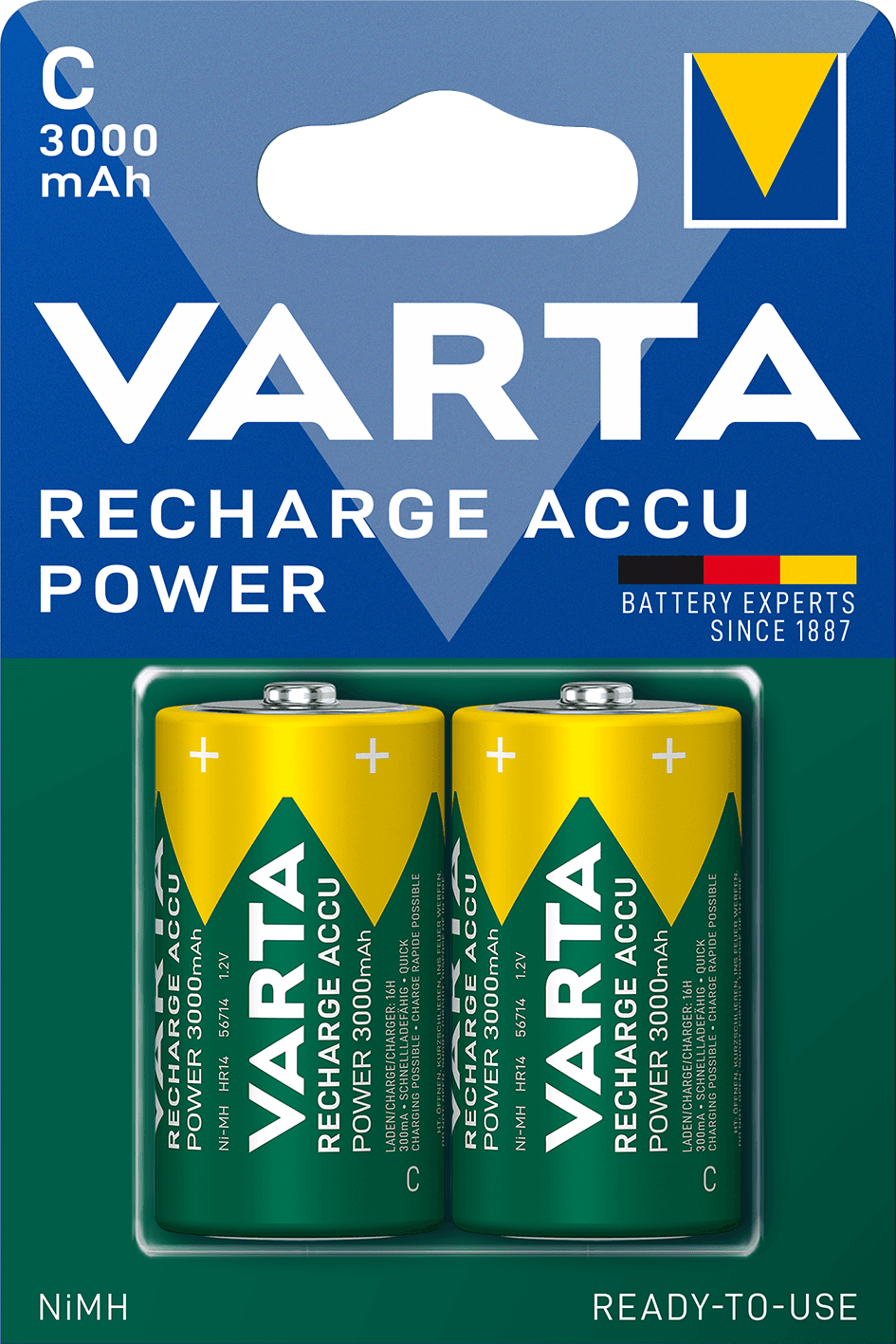 Аккумулятор R2U Baby 3000mAh 1.2V-HR14/C (2шт)
